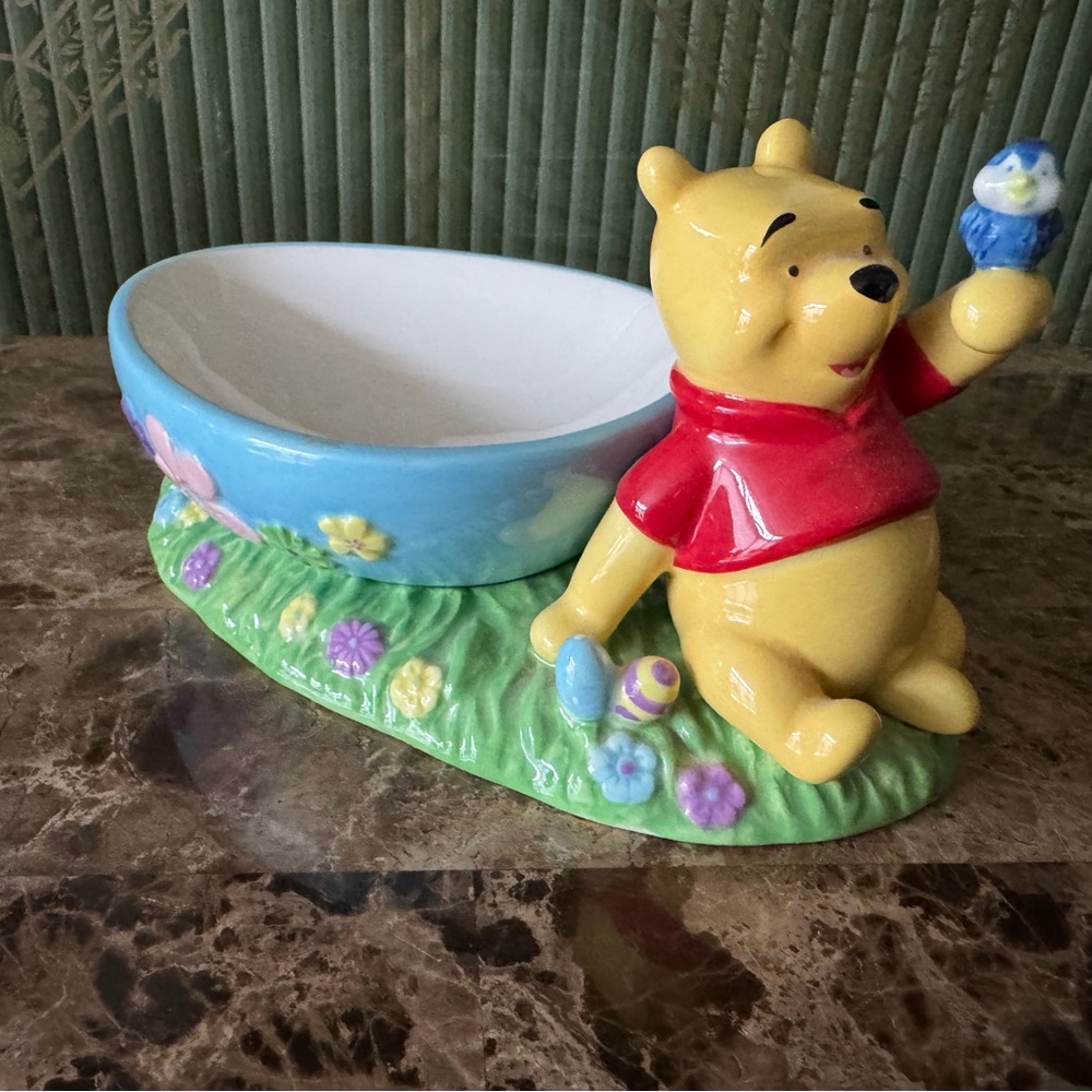 Disney Winnie the Pooh Decorative candy Bowl with Red and Blue